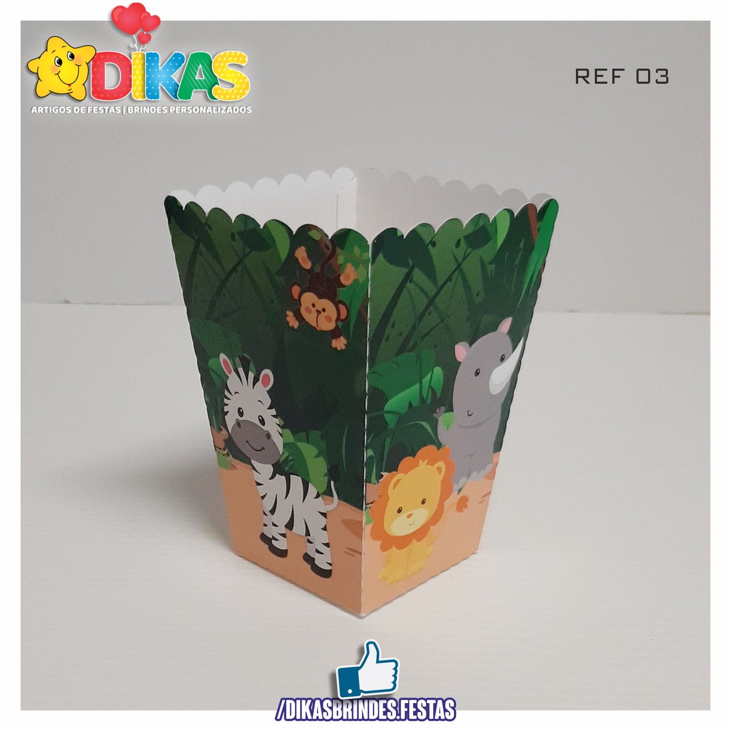 CAIXA DE PIPOCA/BATATA - ANIMAIS DA SELVA