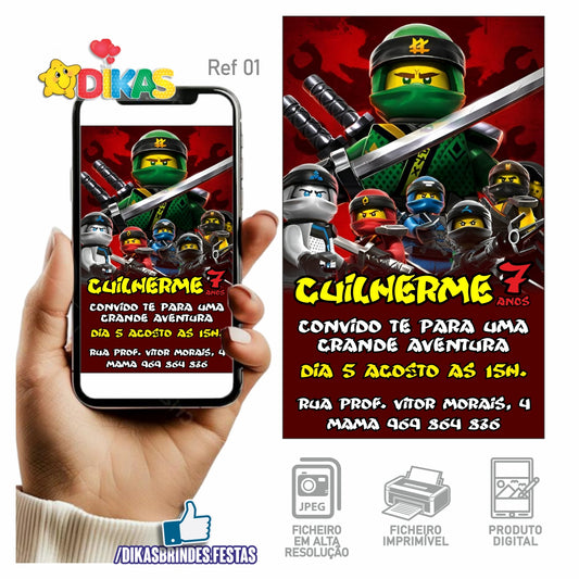 CONVITE DIGITAL NINJAGO