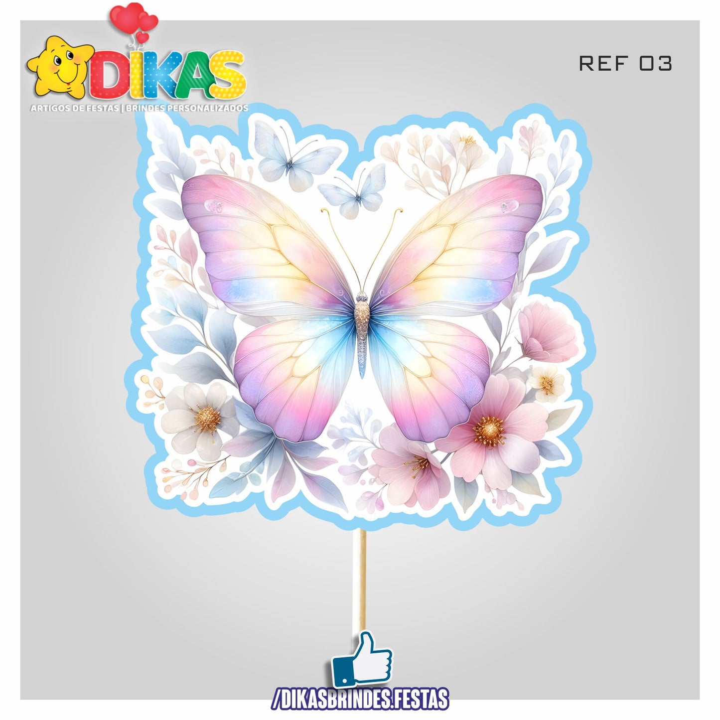 FIGURAS DECORATIVAS PARA BOLO - BORBOLETA / JARDIM ENCANTADO