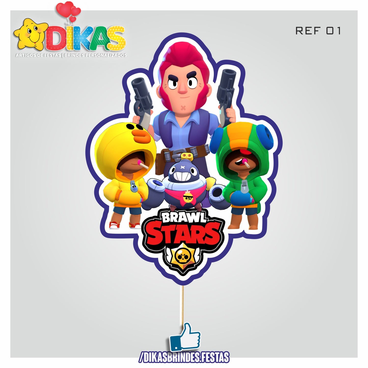 FIGURAS DECORATIVAS PARA BOLO - BRAWL STARS