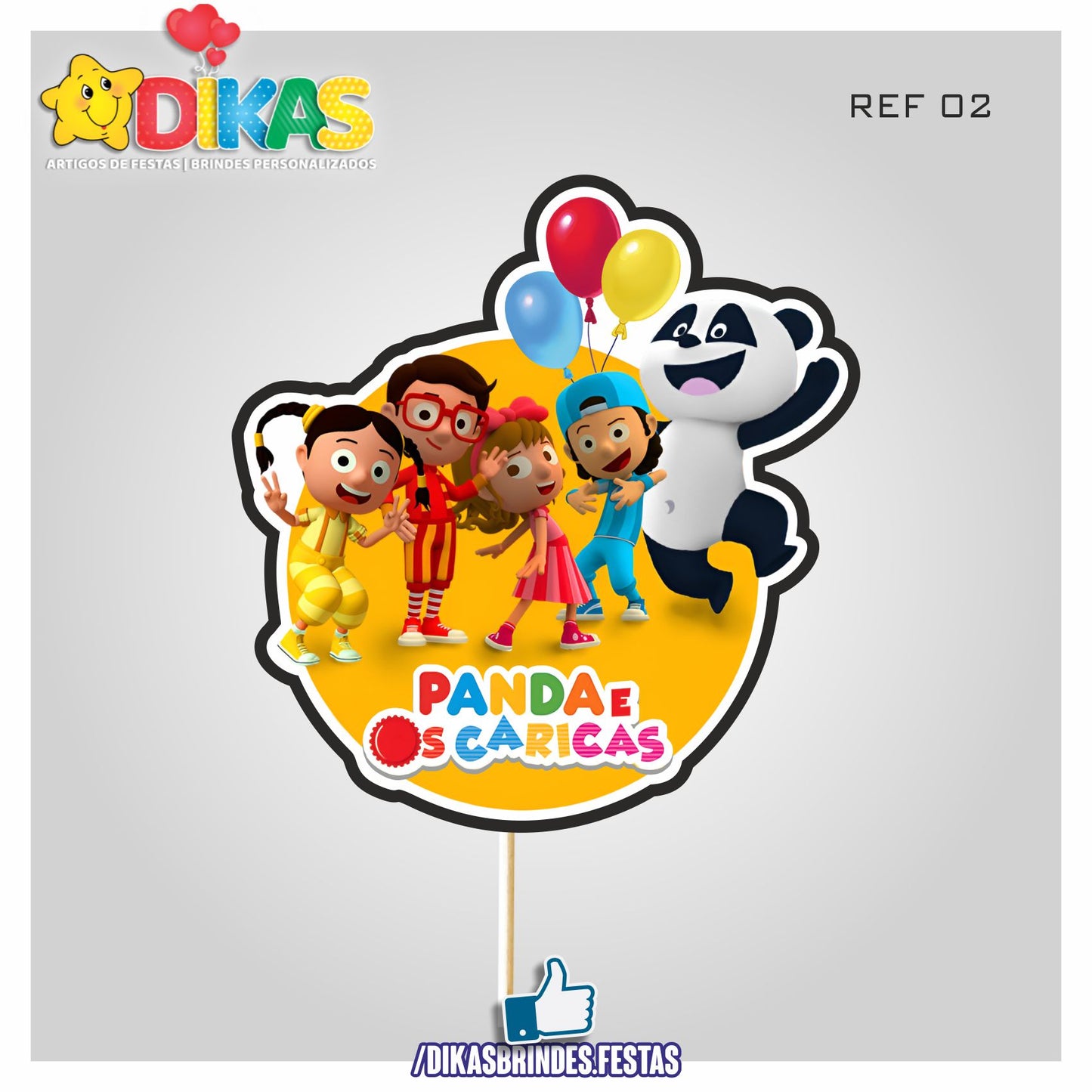 FIGURAS DECORATIVAS PARA BOLO - PANDA E OS CARICAS