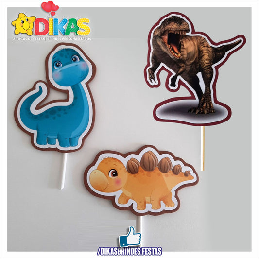 FIGURAS DECORATIVAS PARA BOLO - DINOSSAUROS