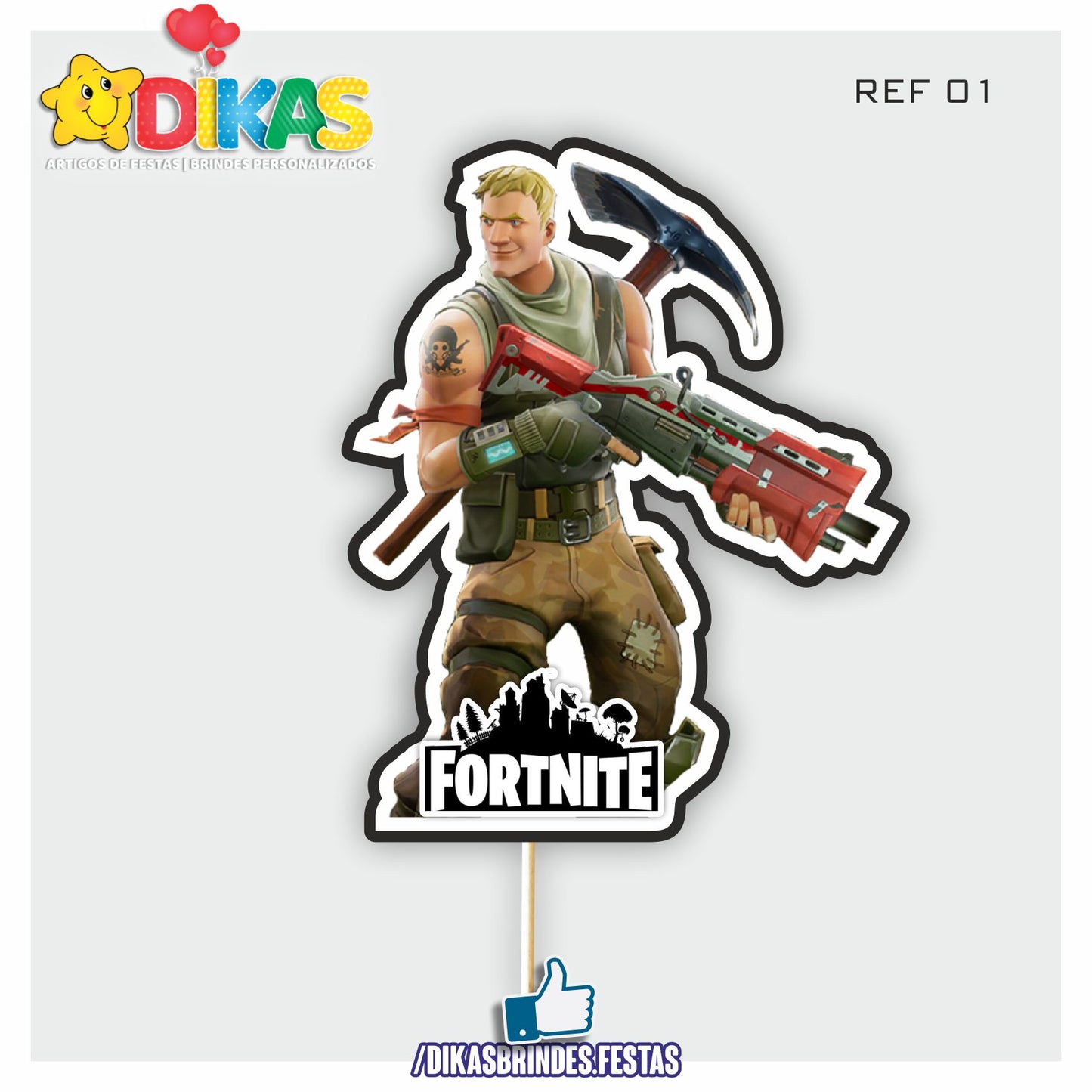 FIGURAS DECORATIVAS PARA BOLO - FORTNITE