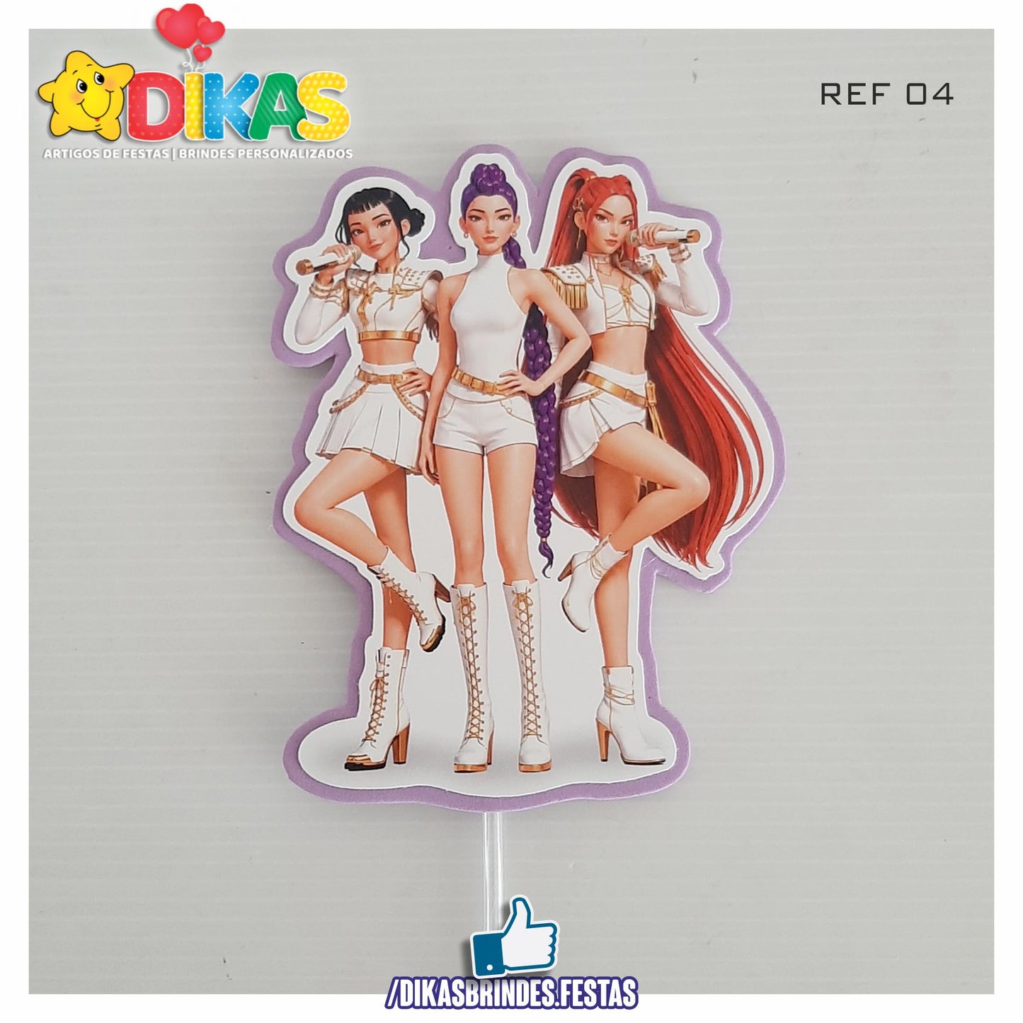 FIGURAS DECORATIVAS PARA BOLO - Guerreiras do K-POP