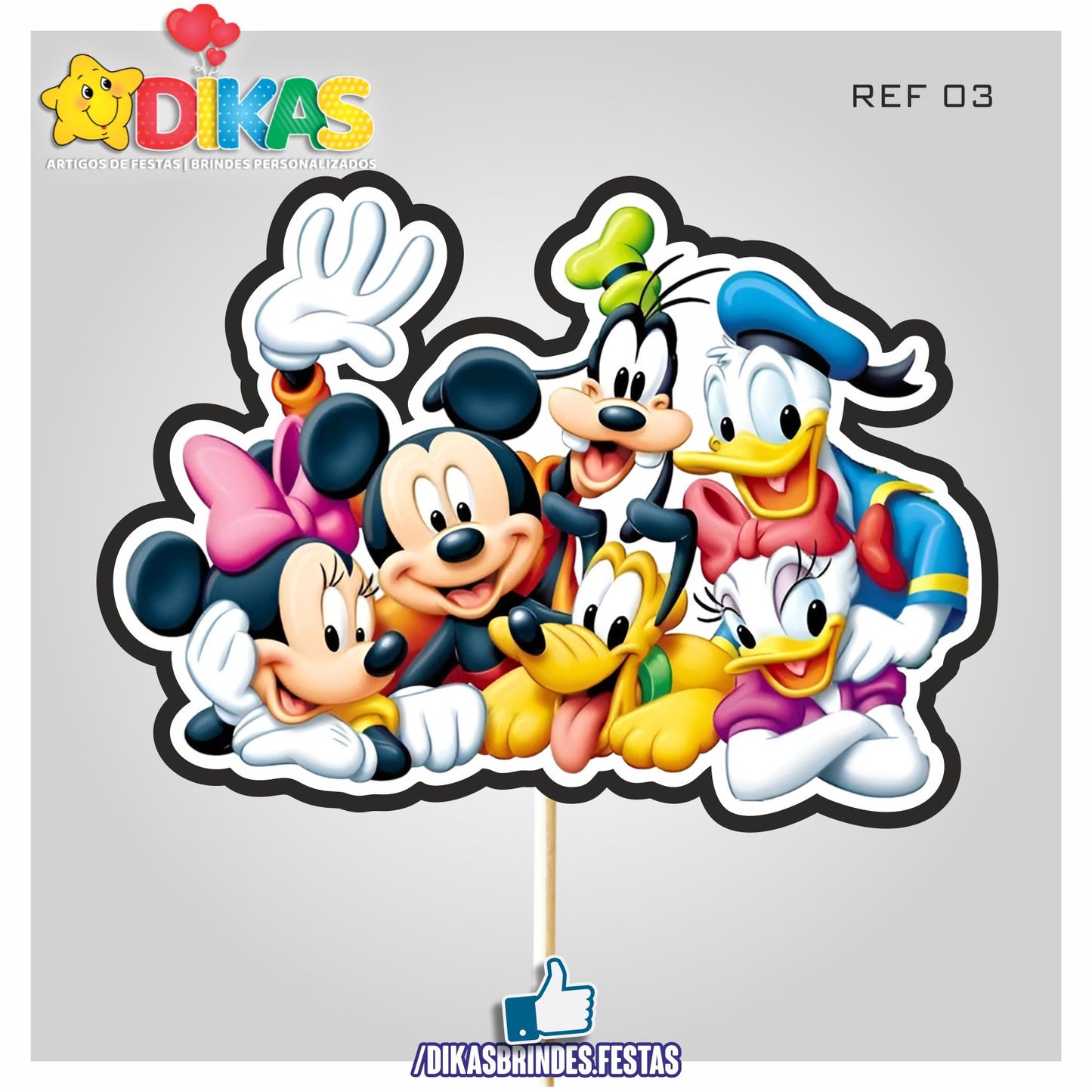 FIGURAS DECORATIVAS PARA BOLO - MICKEY E OS AMIGOS