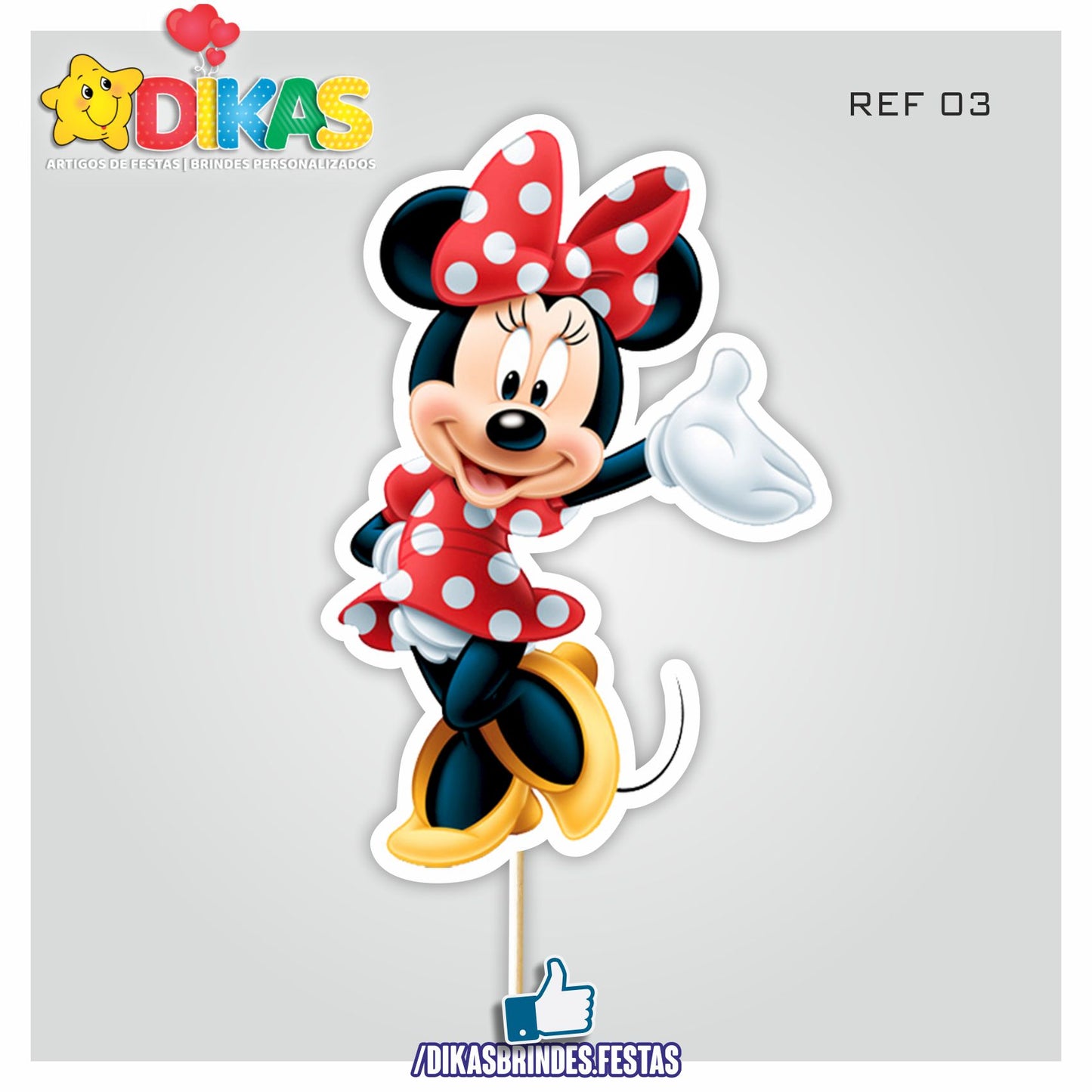 FIGURAS DECORATIVAS PARA BOLO - MINNIE VERMELHA
