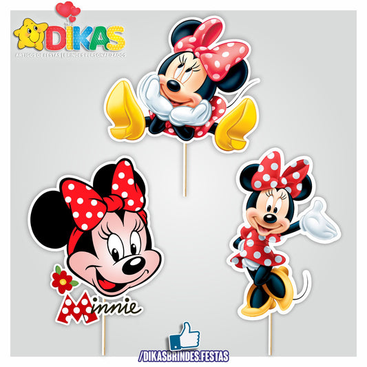 FIGURAS DECORATIVAS PARA BOLO - MINNIE VERMELHA