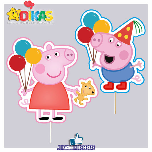FIGURAS DECORATIVAS PARA BOLO - PORQUINHA PEPPA