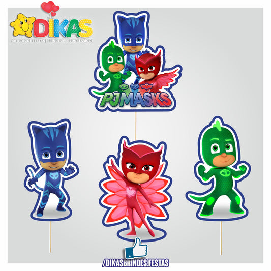 FIGURAS DECORATIVAS PARA BOLO - PJMASKS