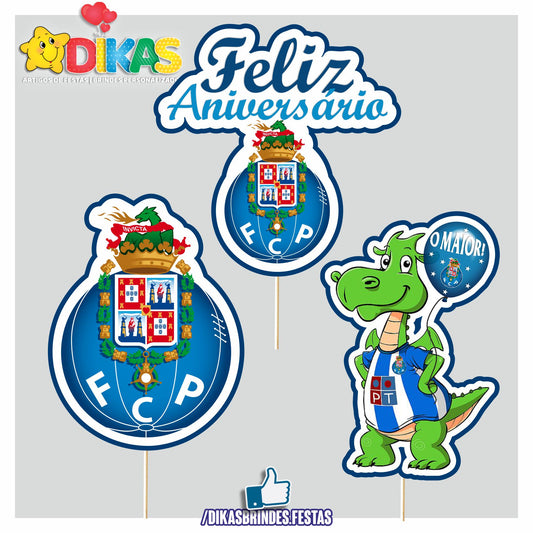 FIGURAS DECORATIVAS PARA BOLO - FUTEBOL PORTO