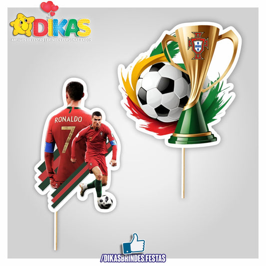 FIGURAS DECORATIVAS PARA BOLO - FUTEBOL PORTUGAL