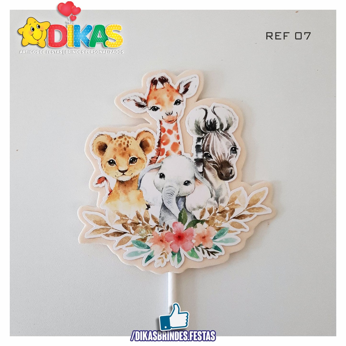 FIGURAS DECORATIVAS PARA BOLO - ANIMAIS DA SELVA