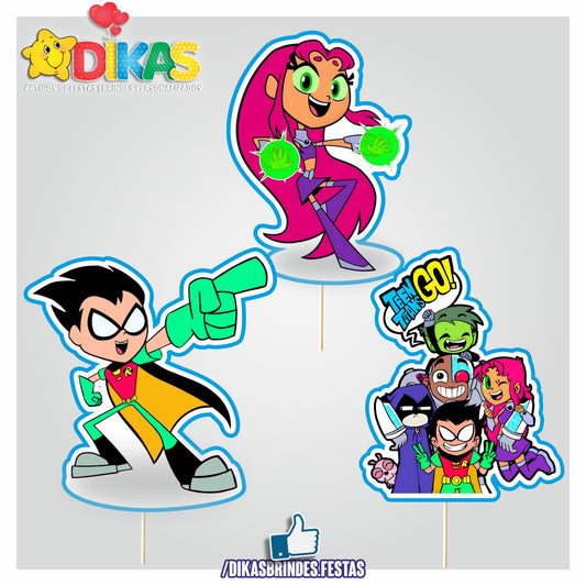 FIGURAS DECORATIVAS PARA BOLO - TEEN TITANS GO
