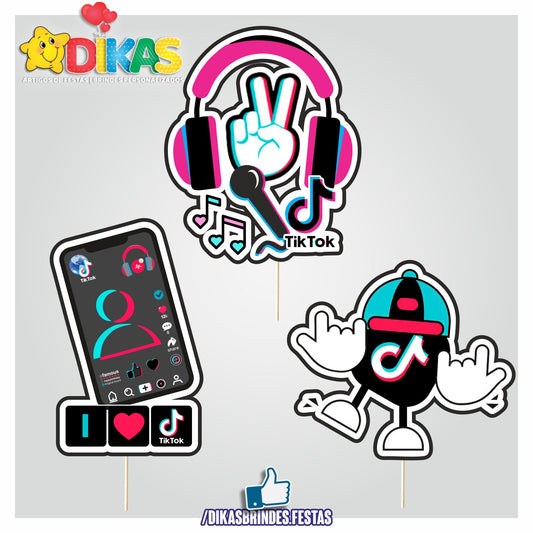 FIGURAS DECORATIVAS PARA BOLO - TIK TOK