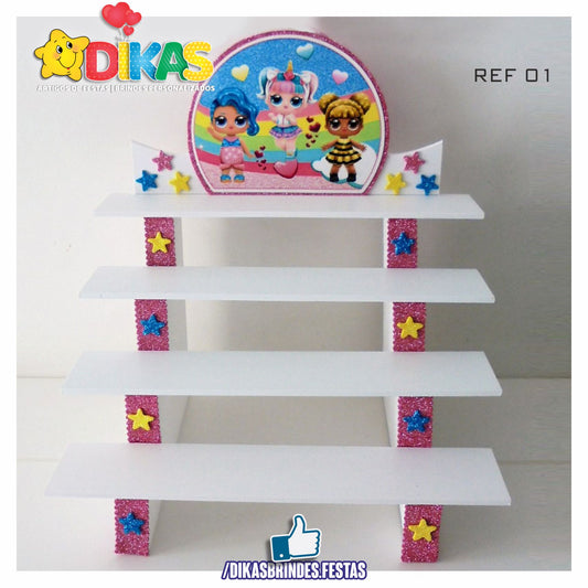 SUPORTE "ESCADOTE" PARA DOCES (4 DEGRAUS) - LOL