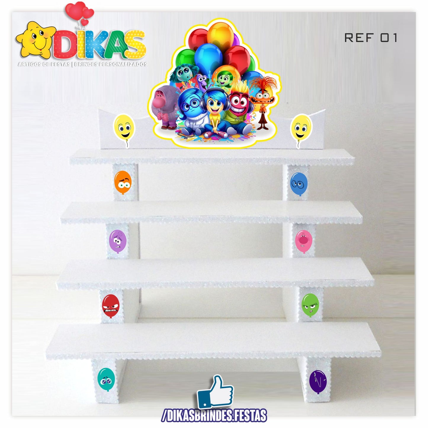 SUPORTE "ESCADOTE" PARA DOCES (4 DEGRAUS) - DIVERTIDAMENTE