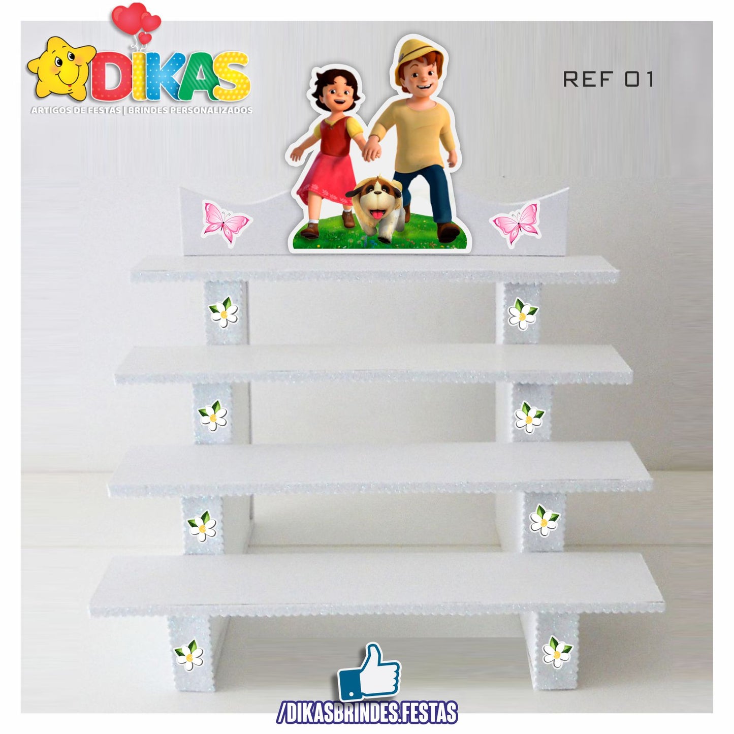 SUPORTE "ESCADOTE" PARA DOCES (4 DEGRAUS) - HEIDI