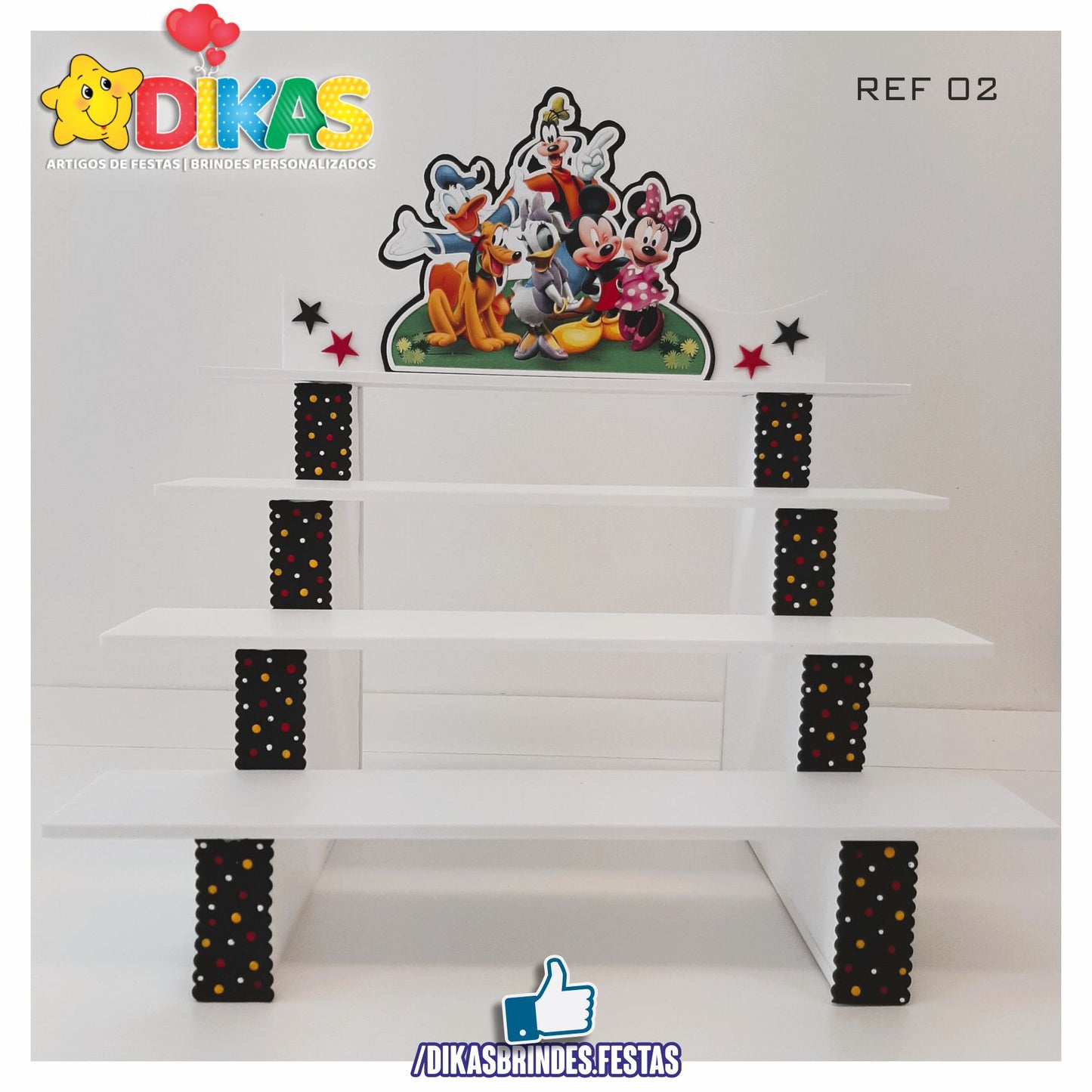 SUPORTE "ESCADOTE" PARA DOCES (4 DEGRAUS) - MICKEY