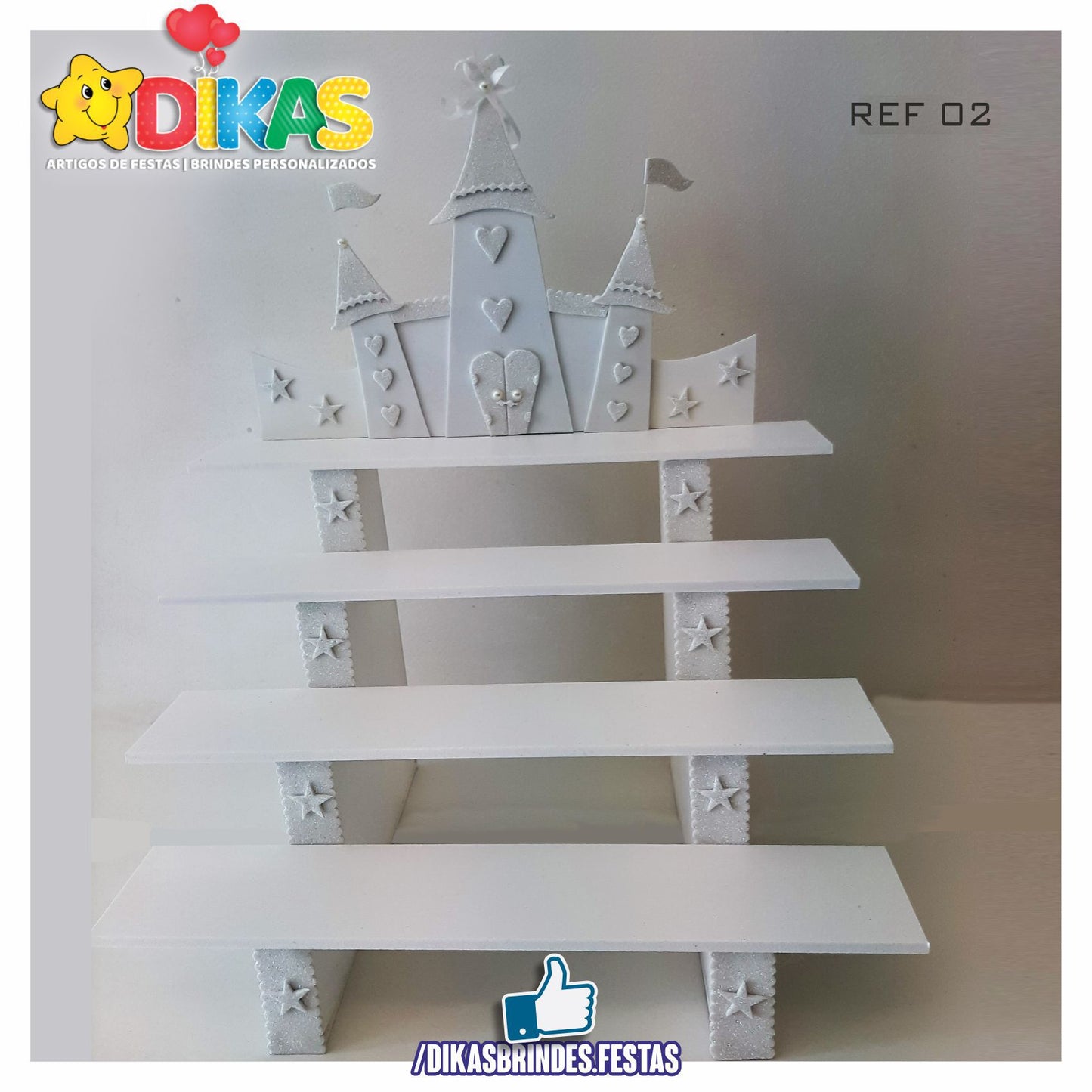 SUPORTE "ESCADOTE" PARA DOCES (4 DEGRAUS) - PRINCESAS DISNEY