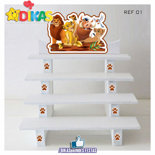 SUPORTE "ESCADOTE" PARA DOCES (4 DEGRAUS) - REI LEÃO