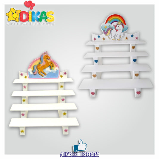 SUPORTE "ESCADOTE" PARA DOCES (4 DEGRAUS) - UNICÓRNIO