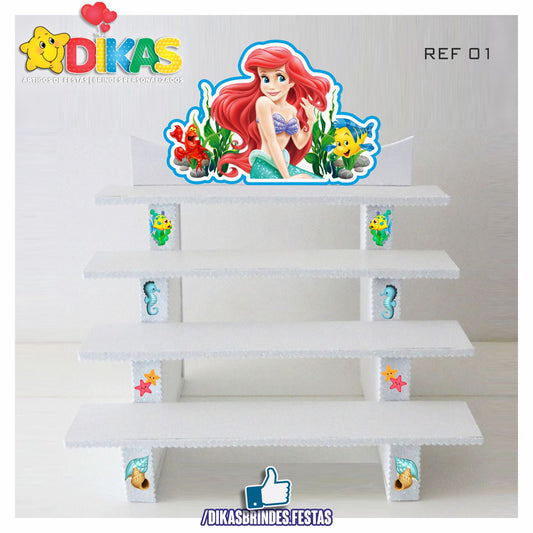 SUPORTE "ESCADOTE" PARA DOCES (4 DEGRAUS) - PEQUENA SEREIA