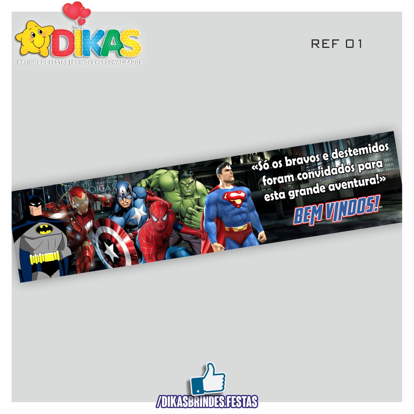 FAIXA TEMÁTICA E/OU PERSONALIZADA - AVENGERS