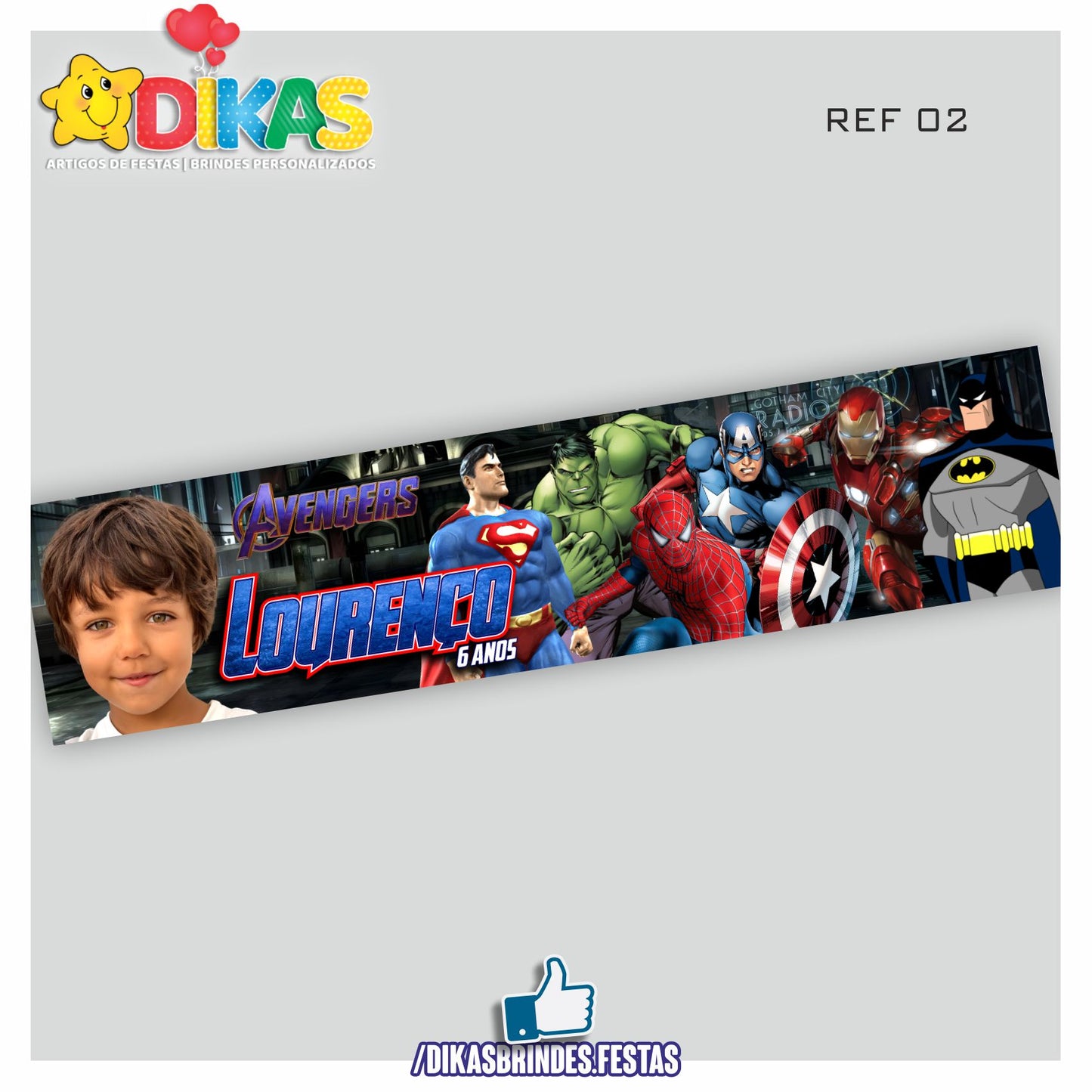 FAIXA TEMÁTICA E/OU PERSONALIZADA - AVENGERS