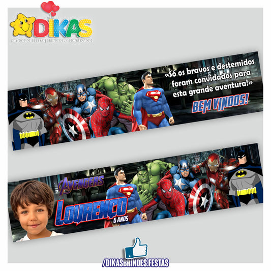 FAIXA TEMÁTICA E/OU PERSONALIZADA - AVENGERS