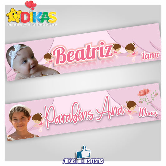 FAIXA TEMÁTICA E/OU PERSONALIZADA - BAILARINA
