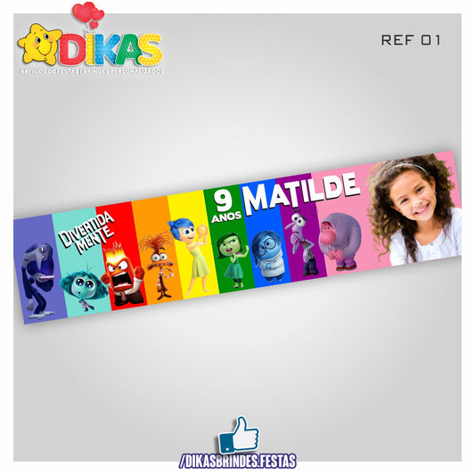 FAIXA TEMÁTICA E/OU PERSONALIZADA - DIVERTIDAMENTE