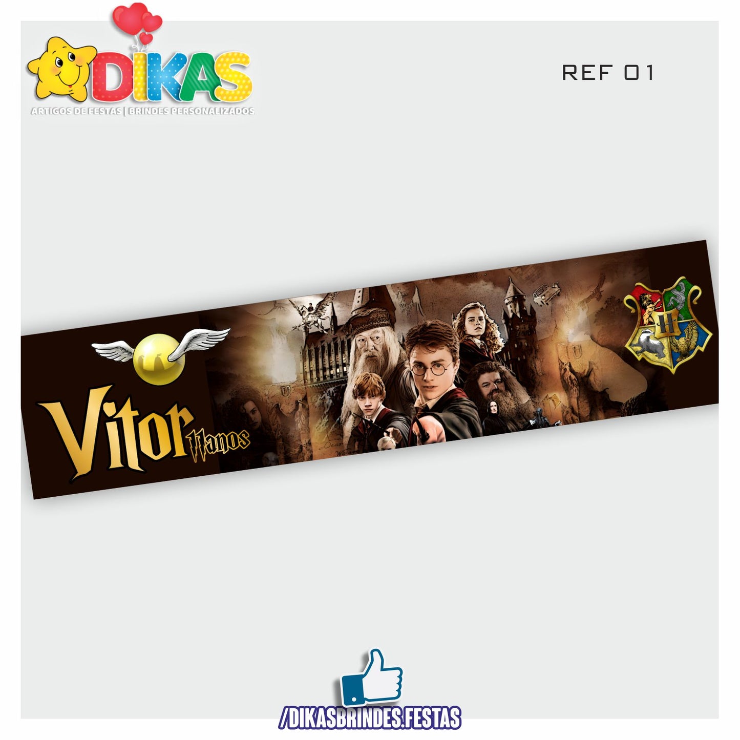 FAIXA TEMÁTICA E/OU PERSONALIZADA - HARRY POTTER