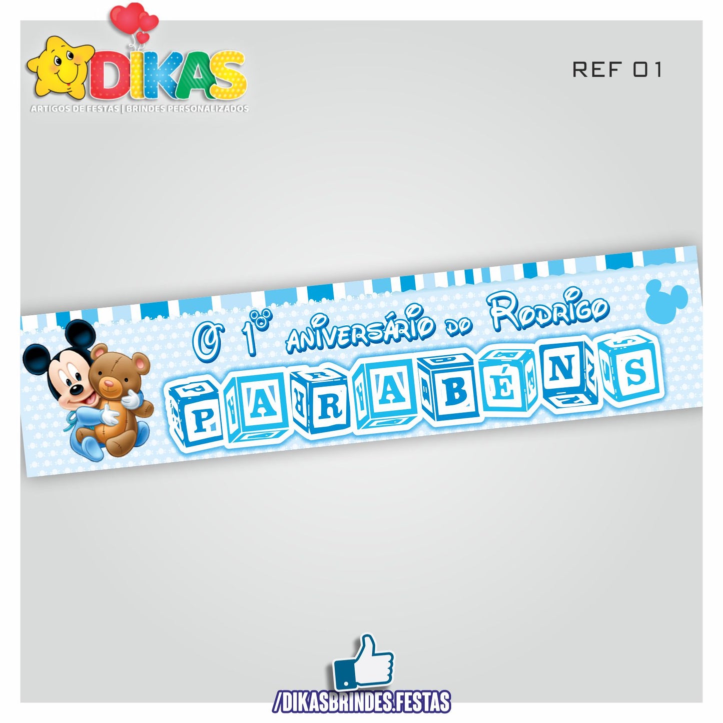 FAIXA TEMÁTICA E/OU PERSONALIZADA - MICKEY BABY