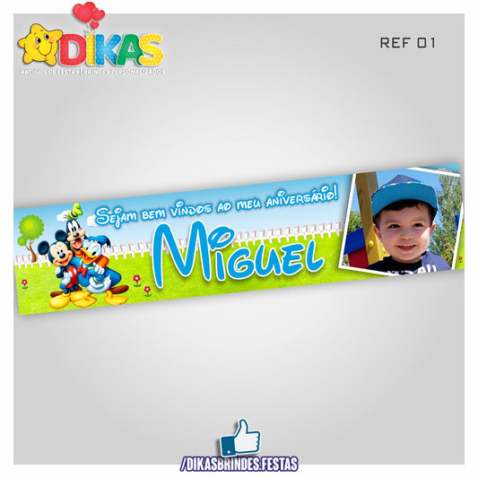FAIXA TEMÁTICA E/OU PERSONALIZADA - MICKEY E OS AMIGOS