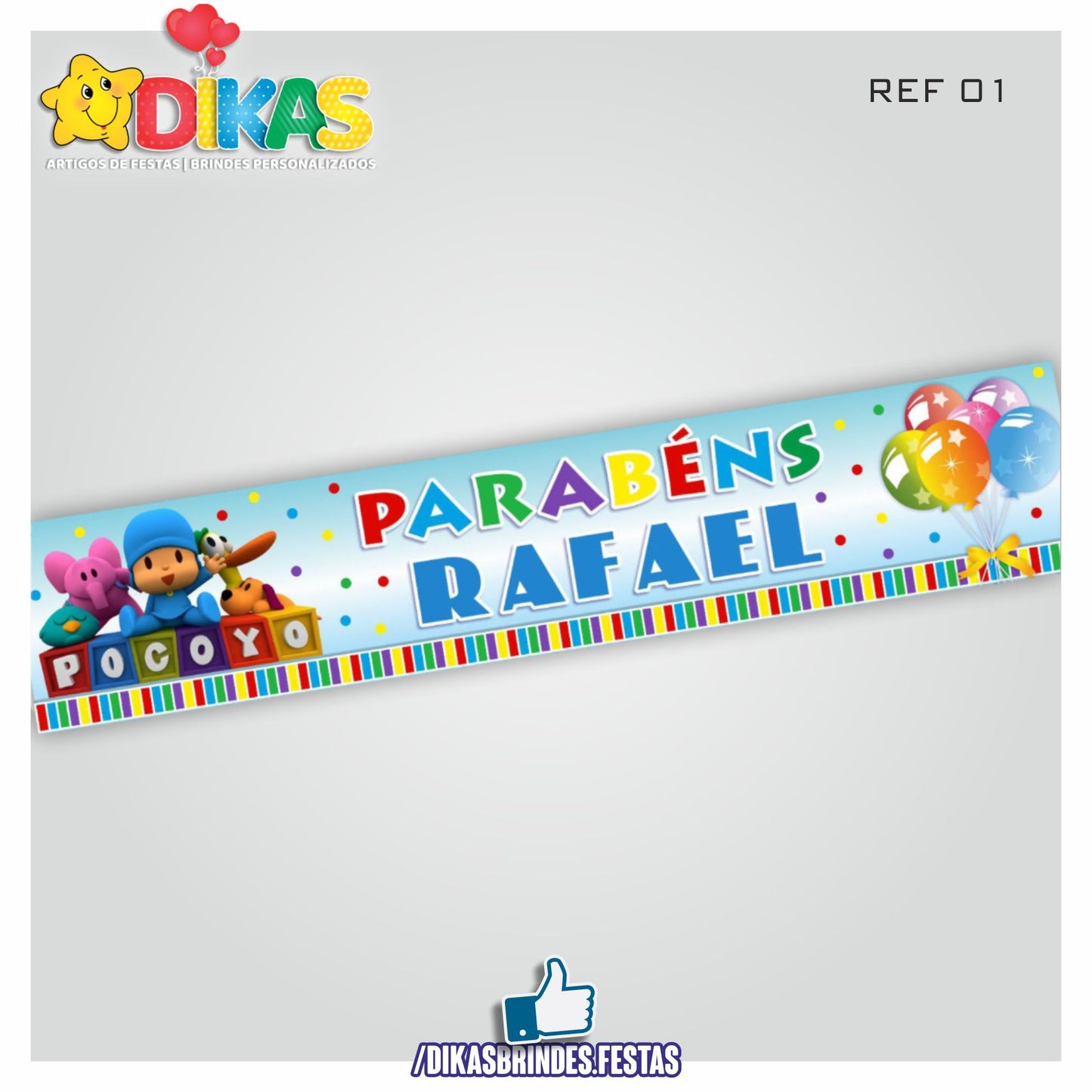 FAIXA TEMÁTICA E/OU PERSONALIZADA - POCOYO