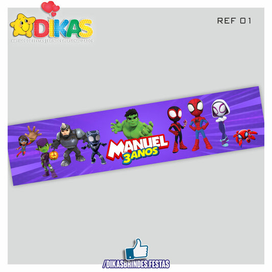 FAIXA TEMÁTICA E/OU PERSONALIZADA - SPIDEY