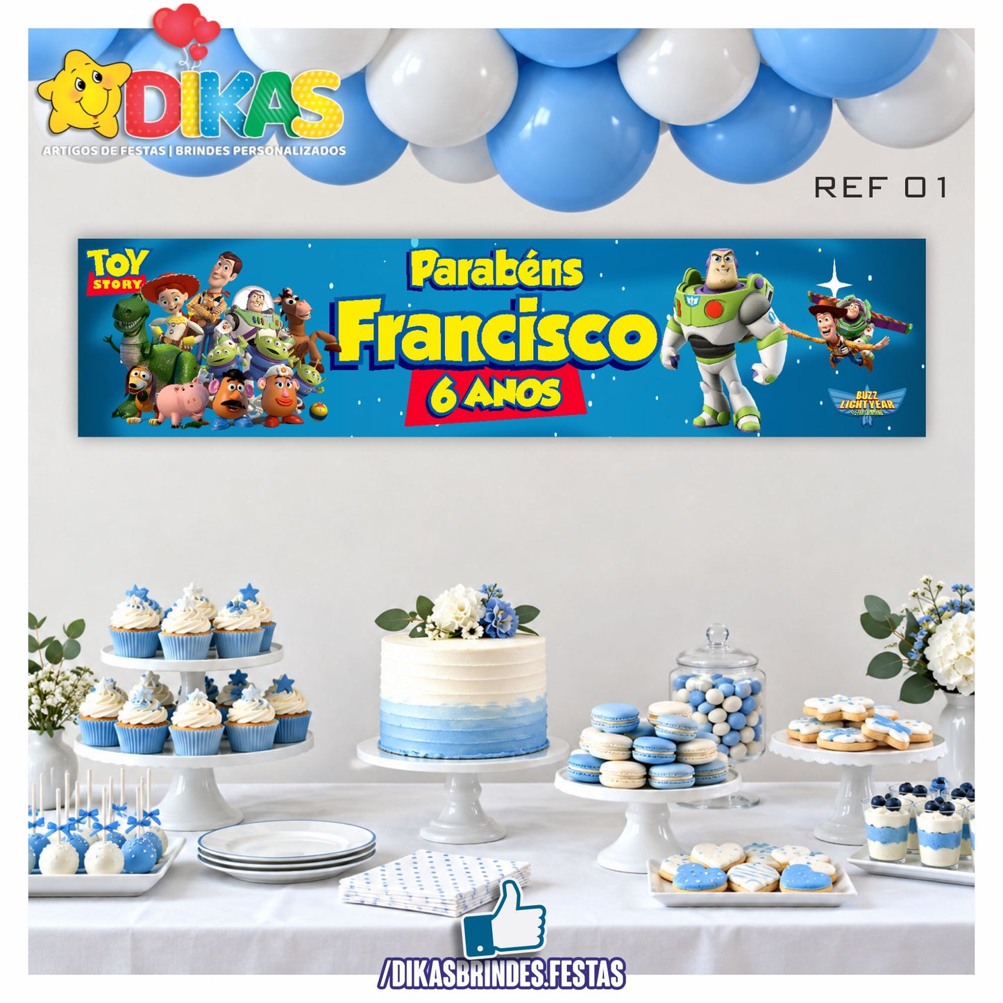 FAIXA TEMÁTICA E/OU PERSONALIZADA - TOY STORY