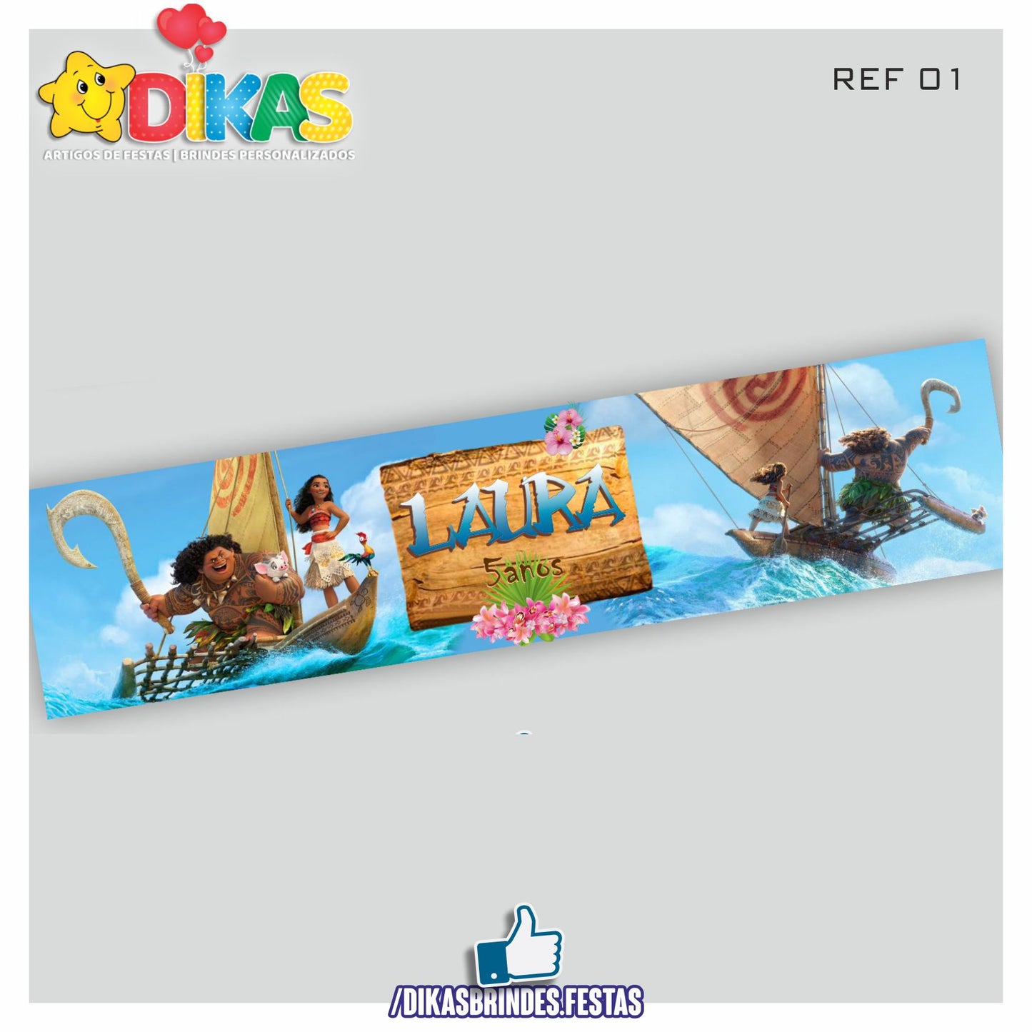 FAIXA TEMÁTICA E/OU PERSONALIZADA - VAIANA