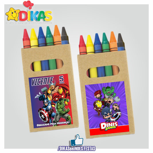 CAIXA DE LÁPIS DE CERA PERSONALIZADA - AVENGERS