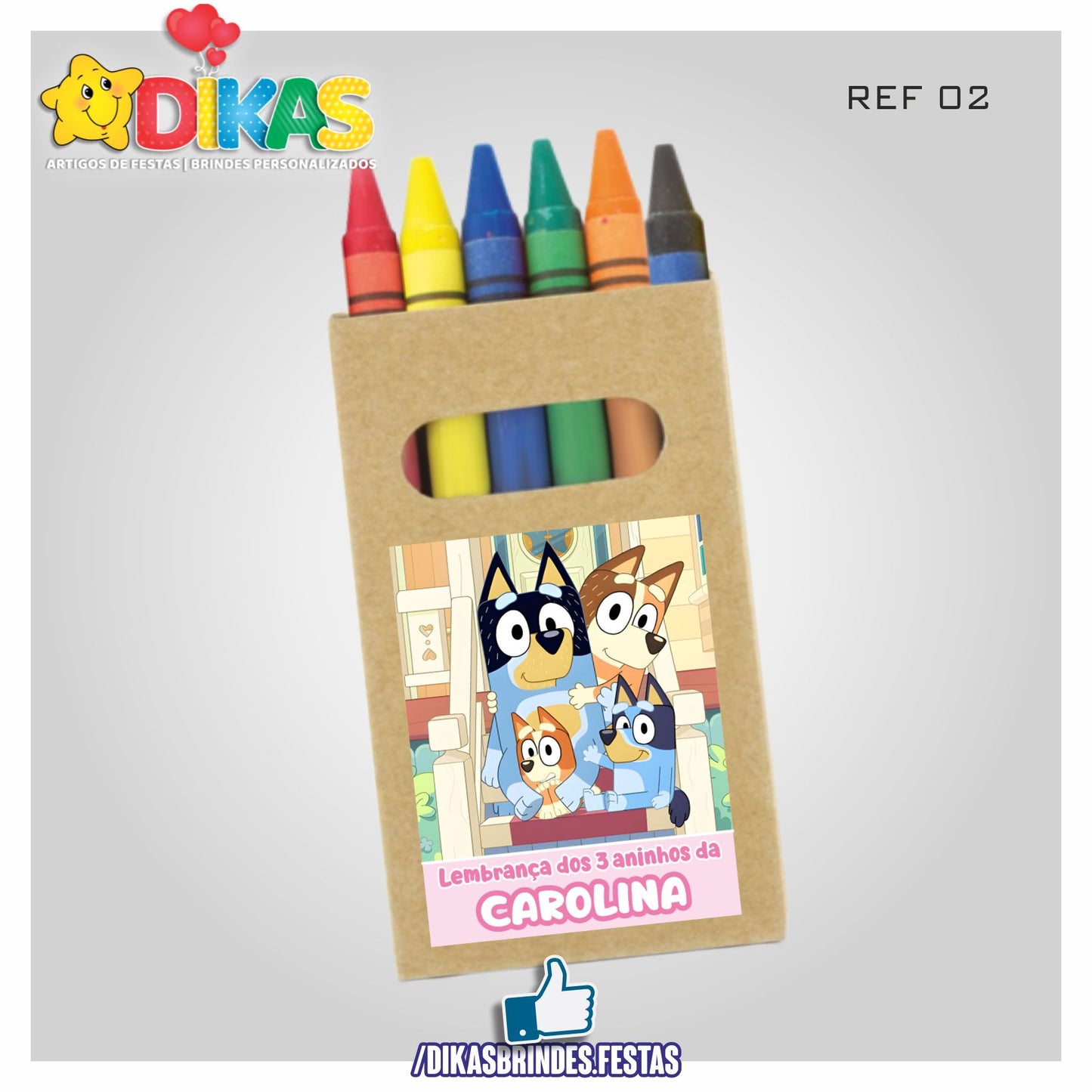 CAIXA DE LÁPIS DE CERA PERSONALIZADA - BLUEY