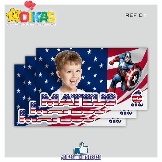 IMAN PERSONALIZADO - CAPITÃO AMÉRICA