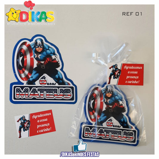 IMAN ARTESANAL PERSONALIZADO - CAPITÃO AMÉRICA