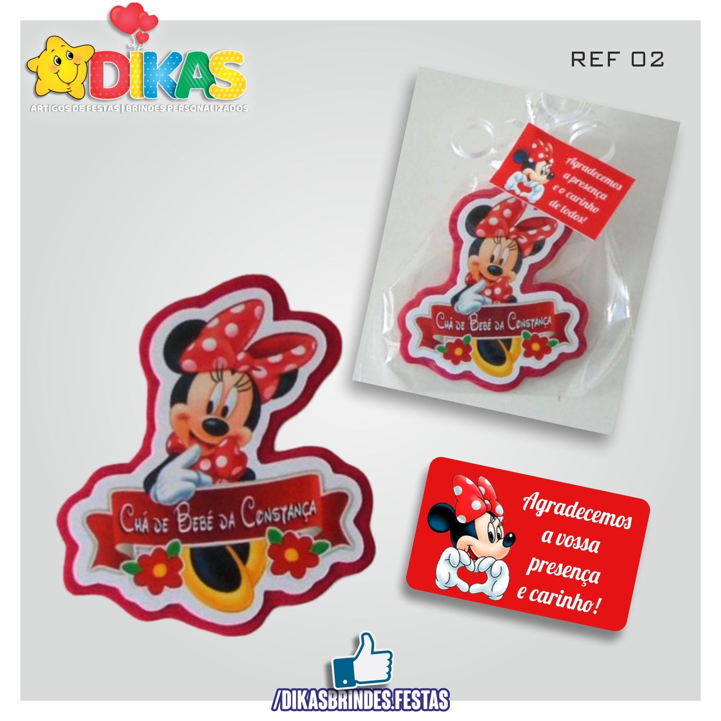 IMAN ARTESANAL PERSONALIZADO - MINNIE VERMELHA