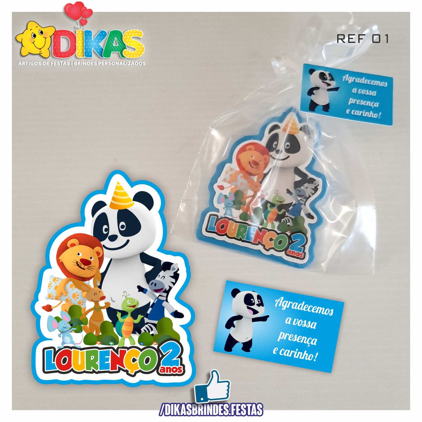 IMAN ARTESANAL PERSONALIZADO - PANDA E OS AMIGOS