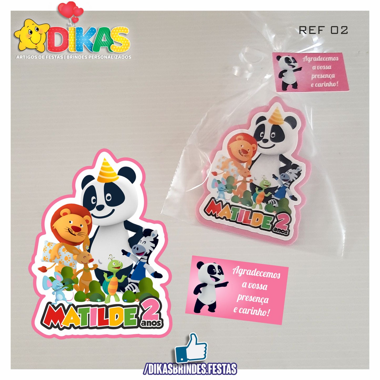 IMAN ARTESANAL PERSONALIZADO - PANDA E OS AMIGOS