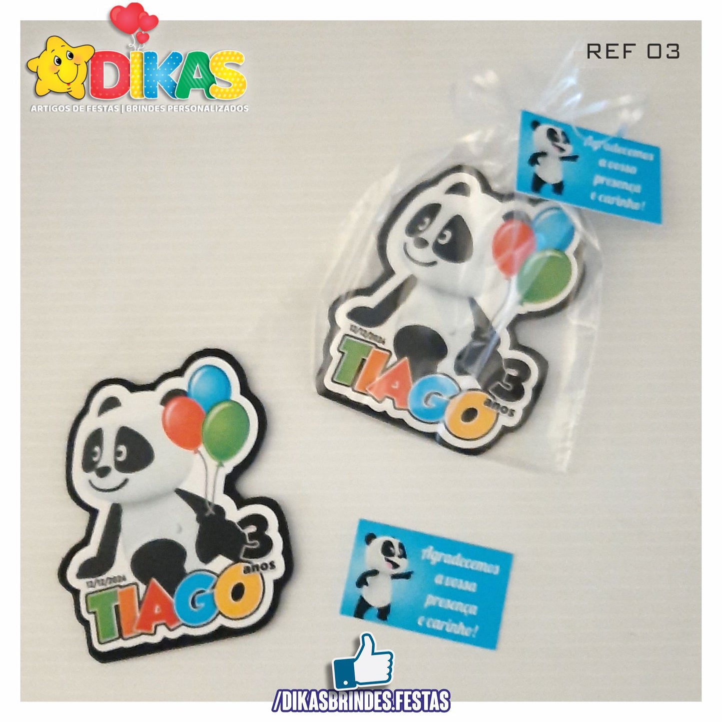 IMAN ARTESANAL PERSONALIZADO - PANDA E OS AMIGOS