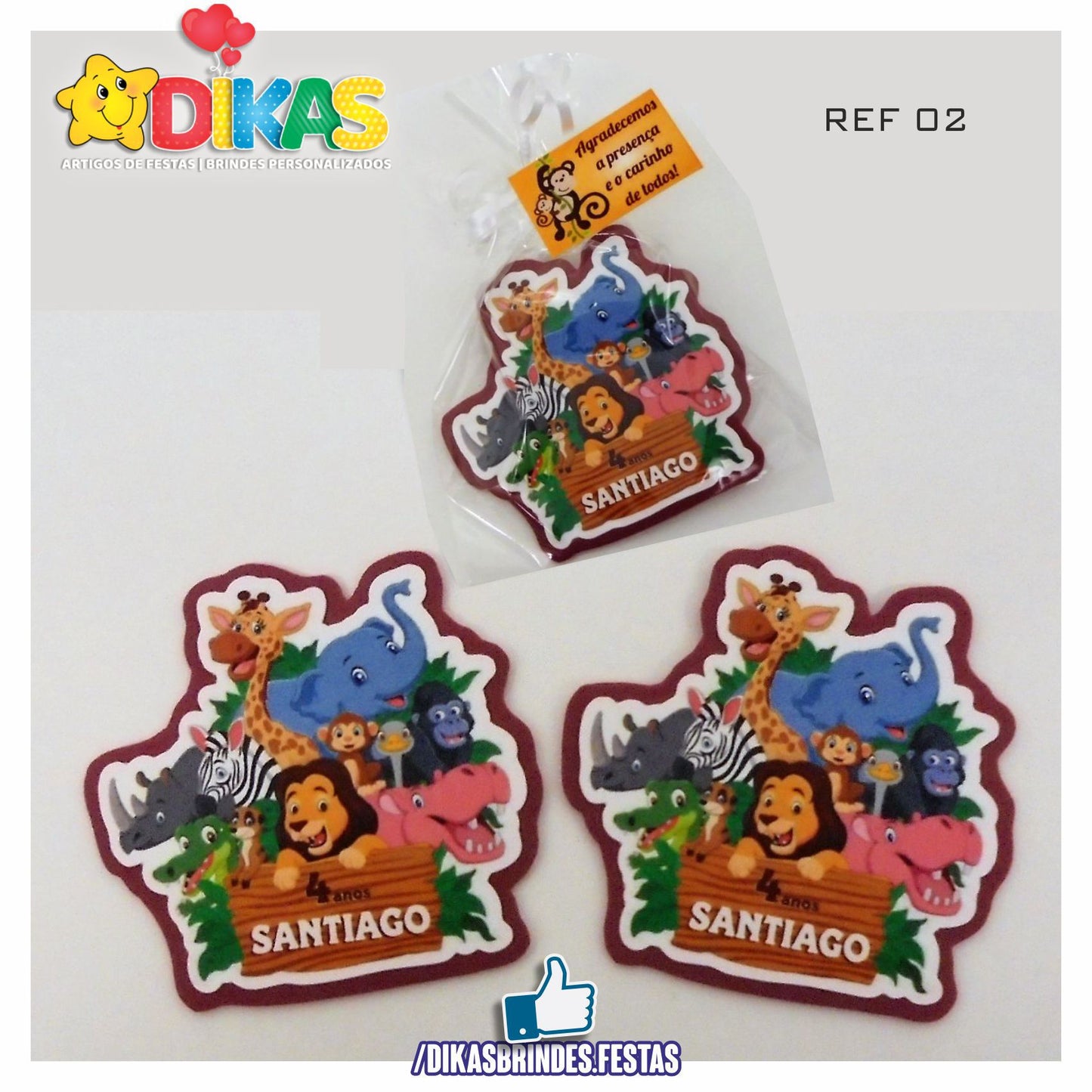 IMAN ARTESANAL PERSONALIZADO - ANIMAIS DA SELVA