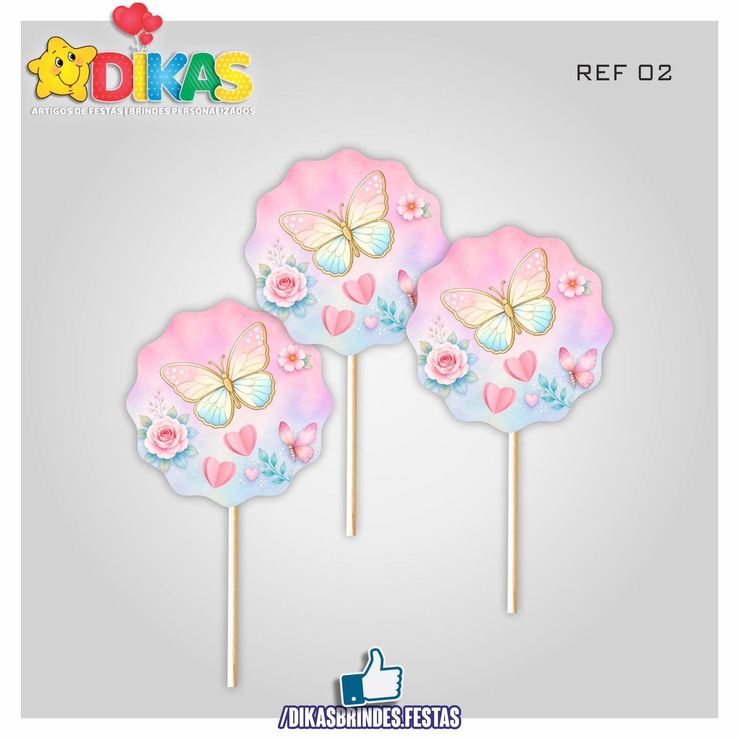TOPPERS SIMPLES - BORBOLETA / JARDIM ENCANTADO