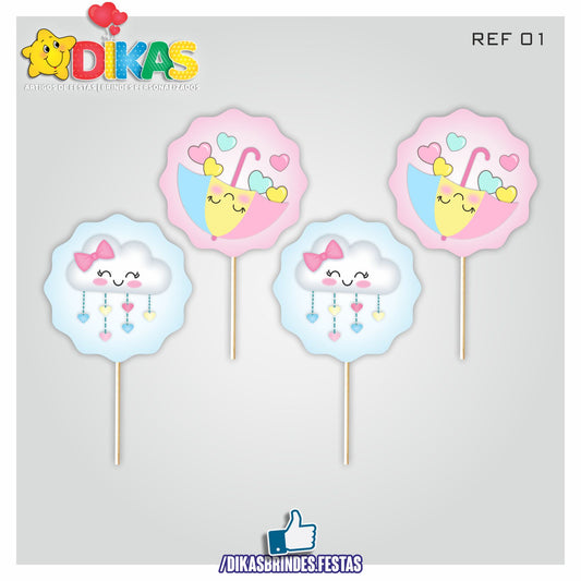 TOPPERS SIMPLES - CHUVA DE AMOR