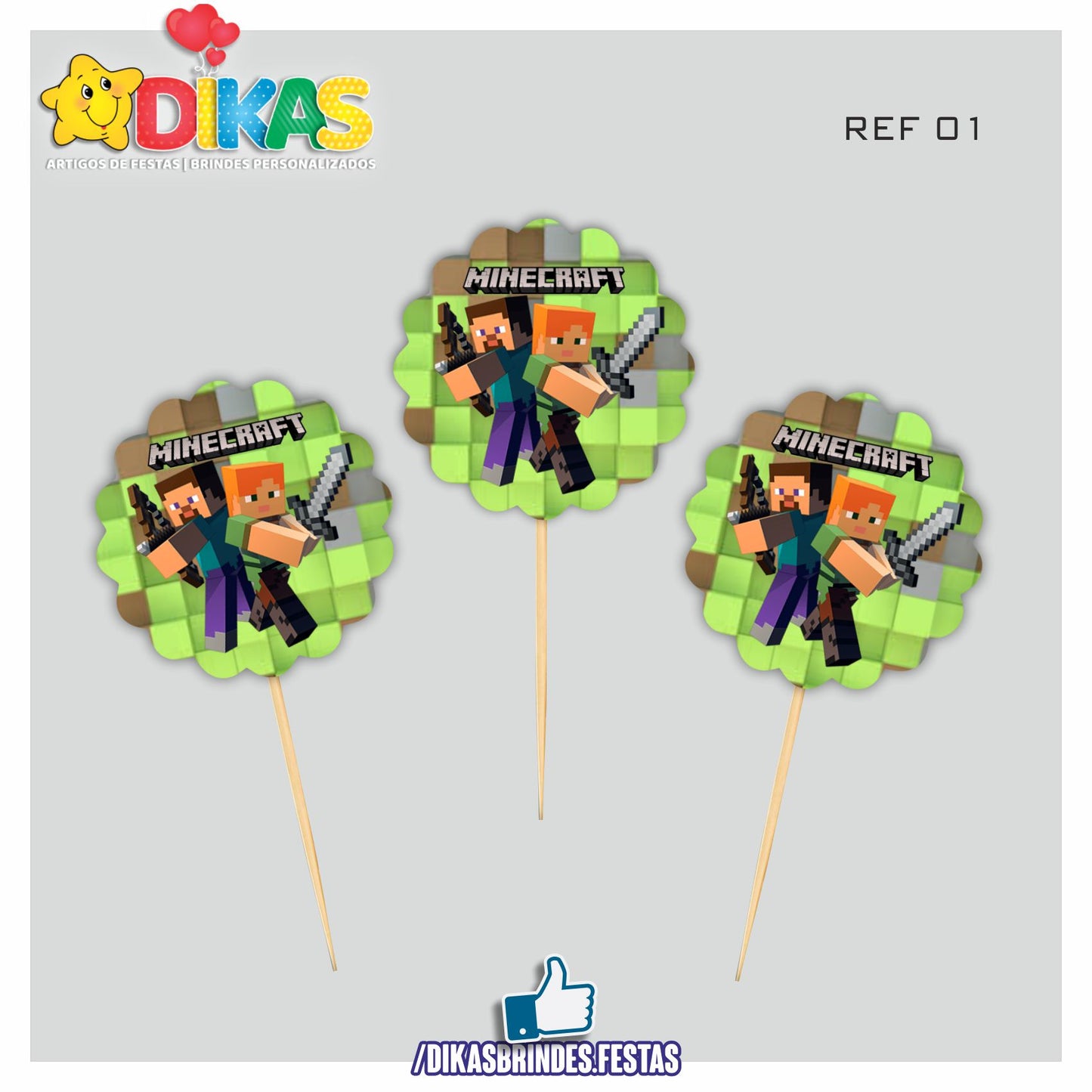 TOPPERS SIMPLES - MINECRAFT